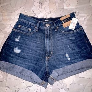 dark wash high rise curvy mom shorts. :)